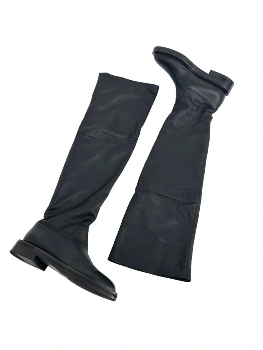 Tamara Mellon Tempest Nappa Leather Over the Knee Boots Black Size 37